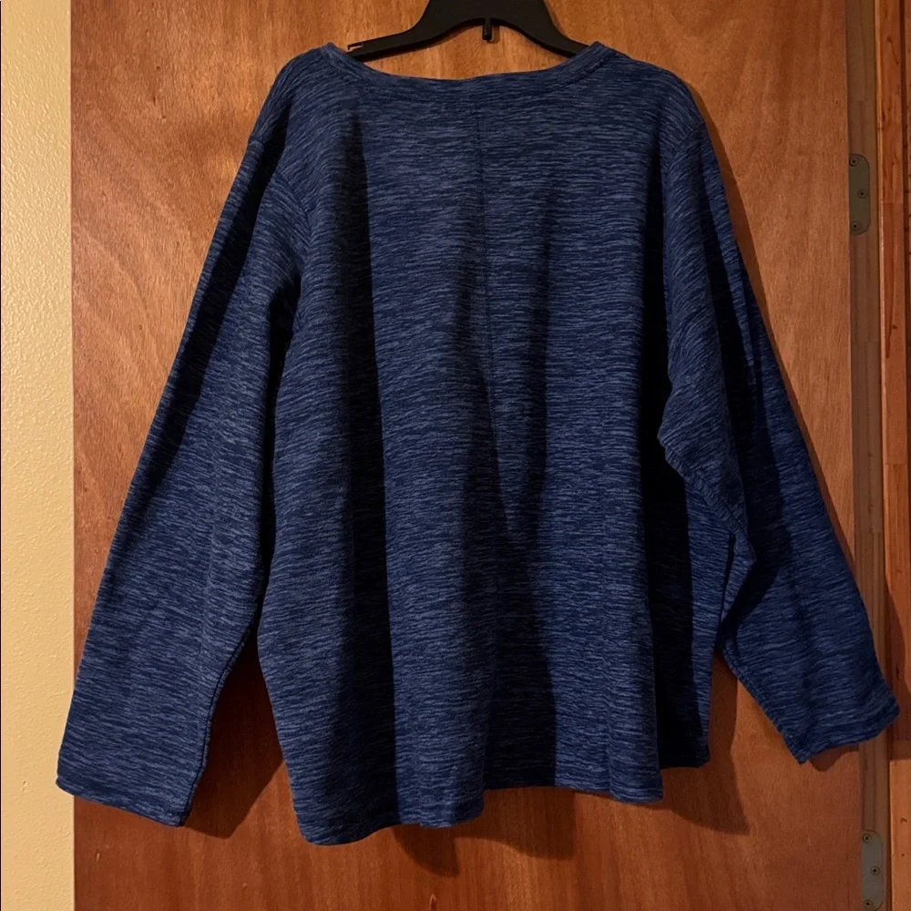 St John’s Bay Heathered Navy classic V-Neck Pullover long sleeve Top (OLCC)